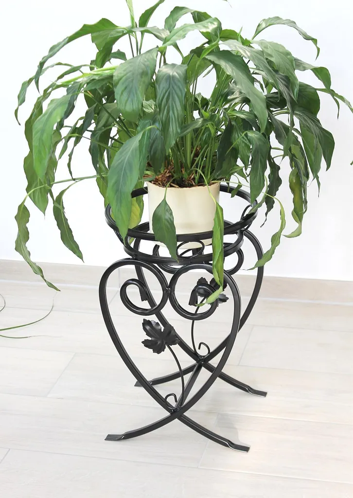 Sellette à Fleurs 49 cm Noire en Métal - Design Robuste et Moderne - 3