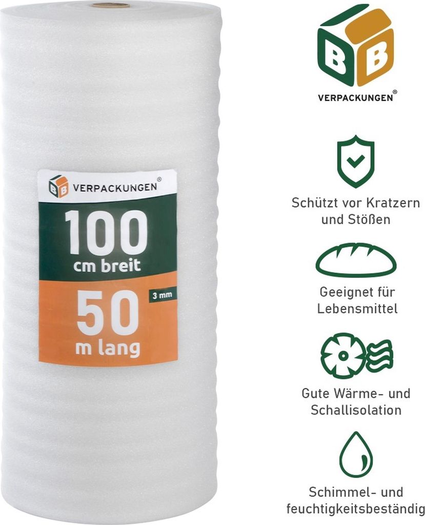Trittschalldämmung (50 m²) multifunktionale PE-Schaumfolie Produktbild 
