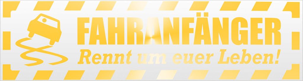 Kiwistar Fahranfänger rennt Leben V2 gestreift Magnetschild Schild magnetisch - 45cm Gelb - reflektierend - Magnetfolie für Auto PKW Kfz