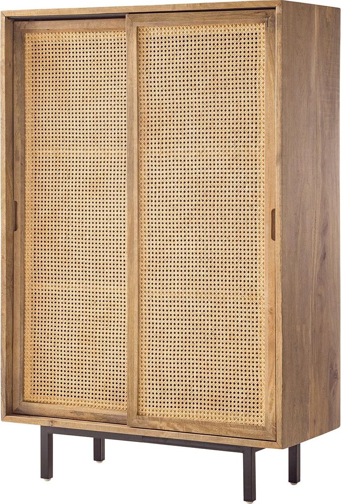 home24 Highboard - Mango Massiv / Wiener Geflecht Produktbild 