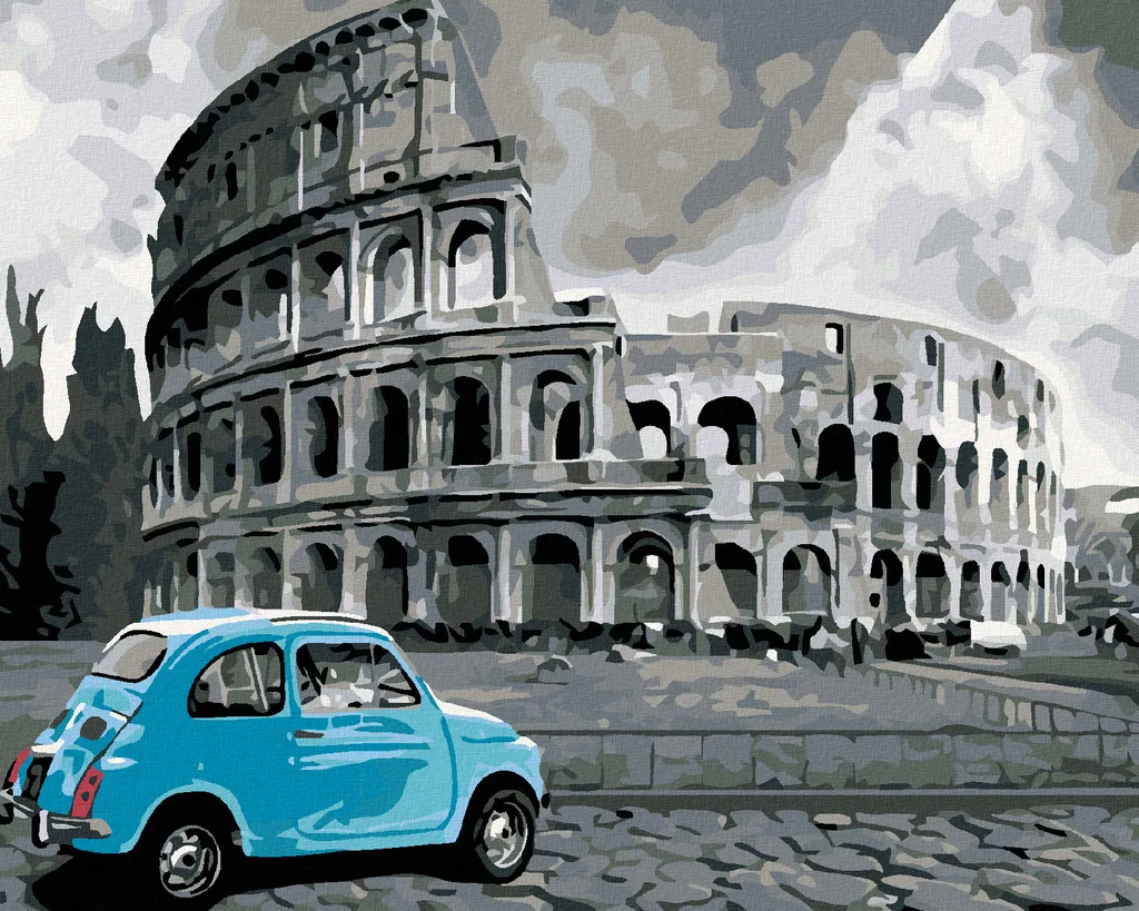 Zuty - Pittura con diamanti - COLOSSEO, 40x50 cm, tela tesa su telaio