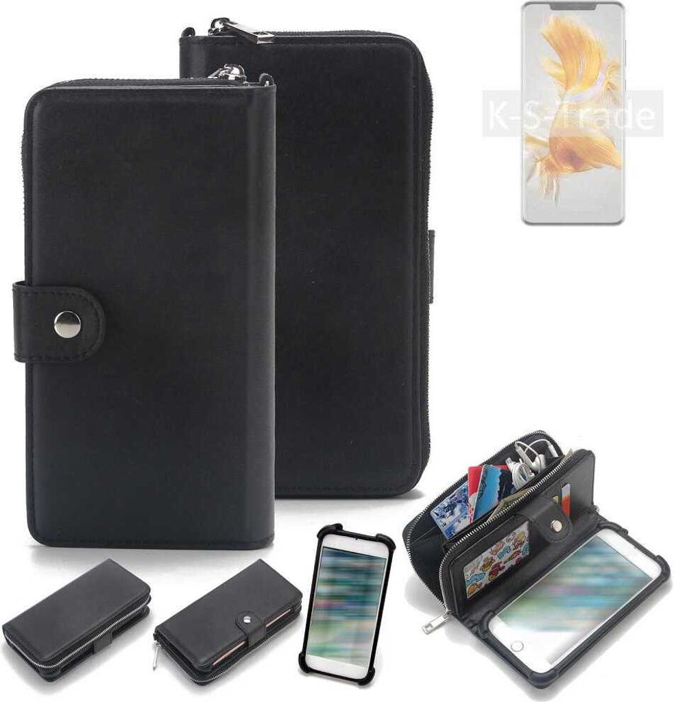 K-S-Trade 2in1 Handyhülle Schutzhülle kompatibel mit Huawei Mate 50 Pro & Portemonnee Cover Handy Hülle Case Etui Geldbörse Wallet Bookstyle