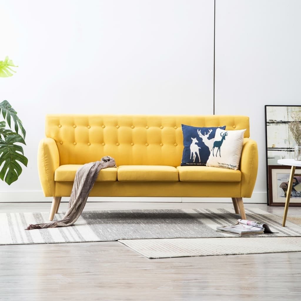 Maison Exclusive - 3-Sitzer-Sofa Stoff 172x70x82 cm Gelb