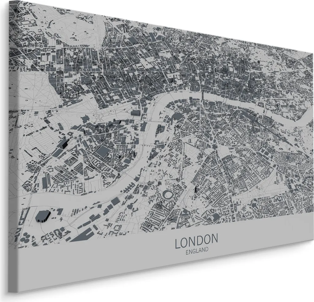 Stampa d'Arte Mappa Londra 90x60 - Tela Esclusiva Arredo Design