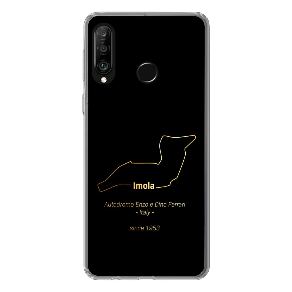 MuchoWow Handyhülle Schutzhülle Hülle für Huawei P30 Lite Formel 1 - Imola - Rennstrecke Silikon Softcase Handy Hülle - Handyhülle