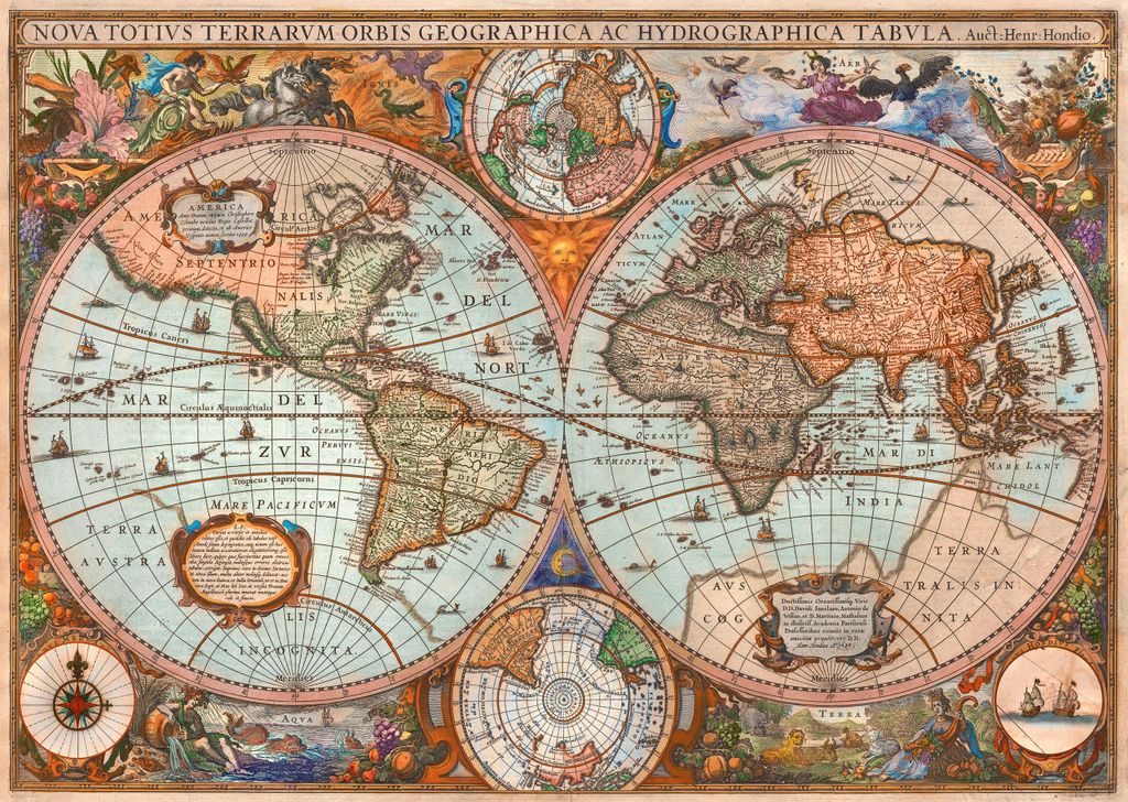 Mapa antiguo del mundo, rompecabezas de 3000 piezas Imagen del producto 