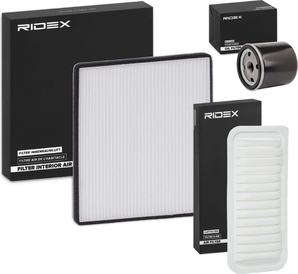 RIDEX Filterset Inspektionspaket Filtersatz für TOYOTA Yaris Schrägheck (P1) Yaris Verso (P2) PRIUS (ZVW3)