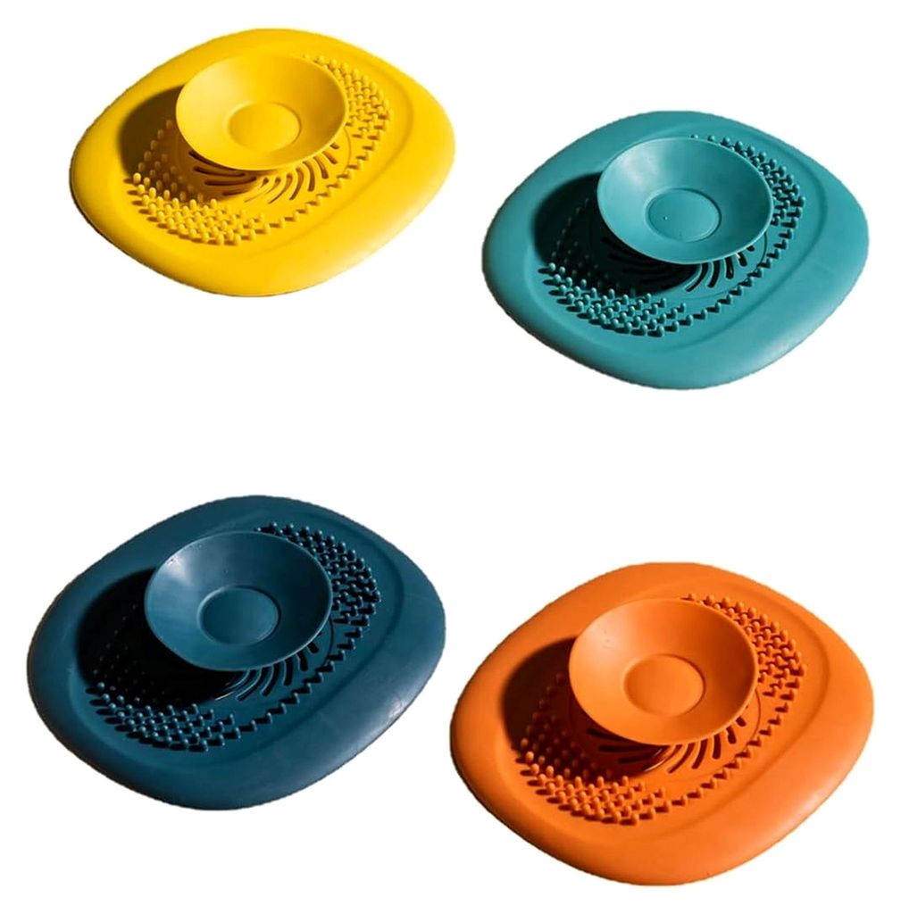 4 Stück Abflusssieb Silikon Universal Abflusssieb Silikon Duschabfluss-Filter Abfluss Haarfänger Abflussgitter für Badzimmer Badewanne Küche Wa...