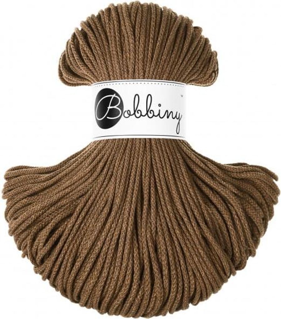 Bobbiny Junior Baumwoll-Kordel, , 3mm, 100m, Nussbraun, umweltfreundlich