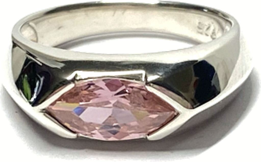 Ring 925 Silber Zirkonia rosa glänzend edel festlich Produktbild 