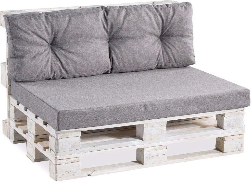 Coussin dossier pour canapé palette extérieur 120x50 piqué gris