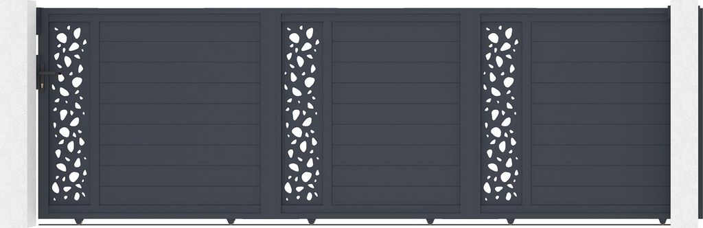 5m SUNNY H.160 graues Aluminium-Schiebetor