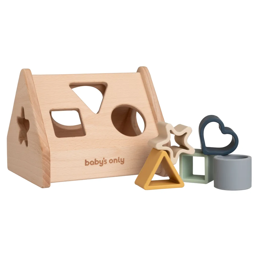 Trieur de formes design bois maison Baby's Only coloris Earth 10m+