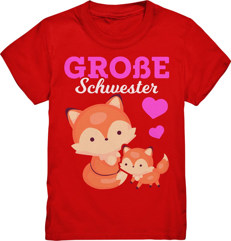 Große Schwester T-Shirt Fuchs Große Schwester Geschenk – Produktbild 