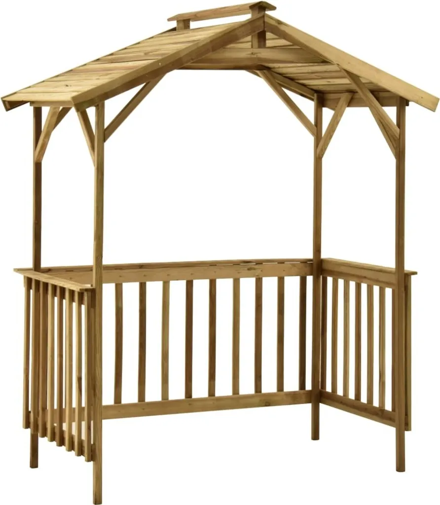 Toit de Protection pour Barbecue en Bois de Pin 163x93x210 cm Extérieur - 9