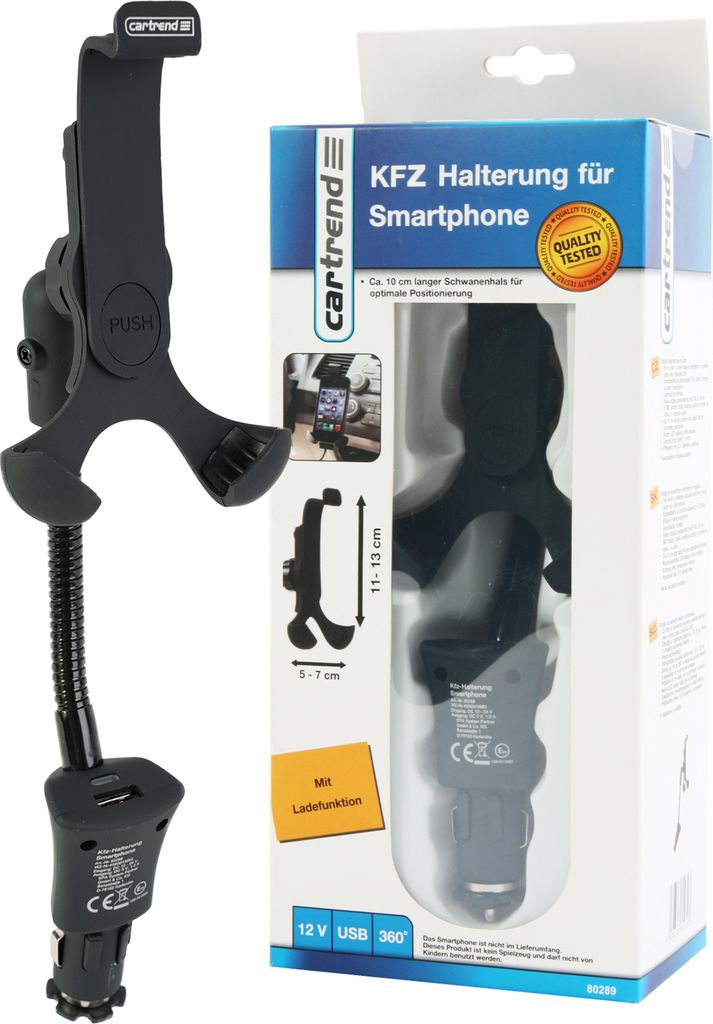 CARTREND KFZ Auto Halterung für Smartphones mit USB Produktbild 