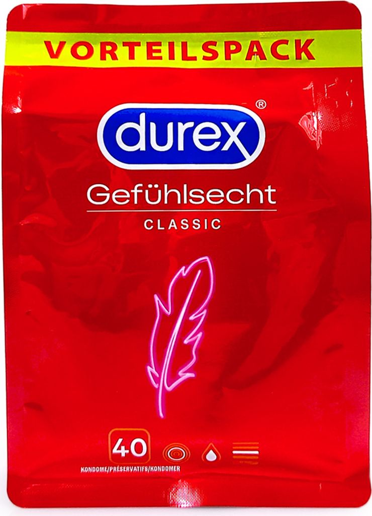 Durex Kondome Gefühlsecht Classic, 40er Pack Produktbild 