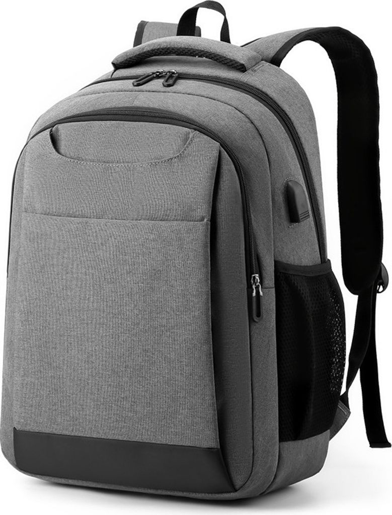 Geschäftsreise Rucksack Multifunktionale USB-Rucksäcke Reise Outdoor Laptop Business Männliche Weibliche Rucksäcke, Grau