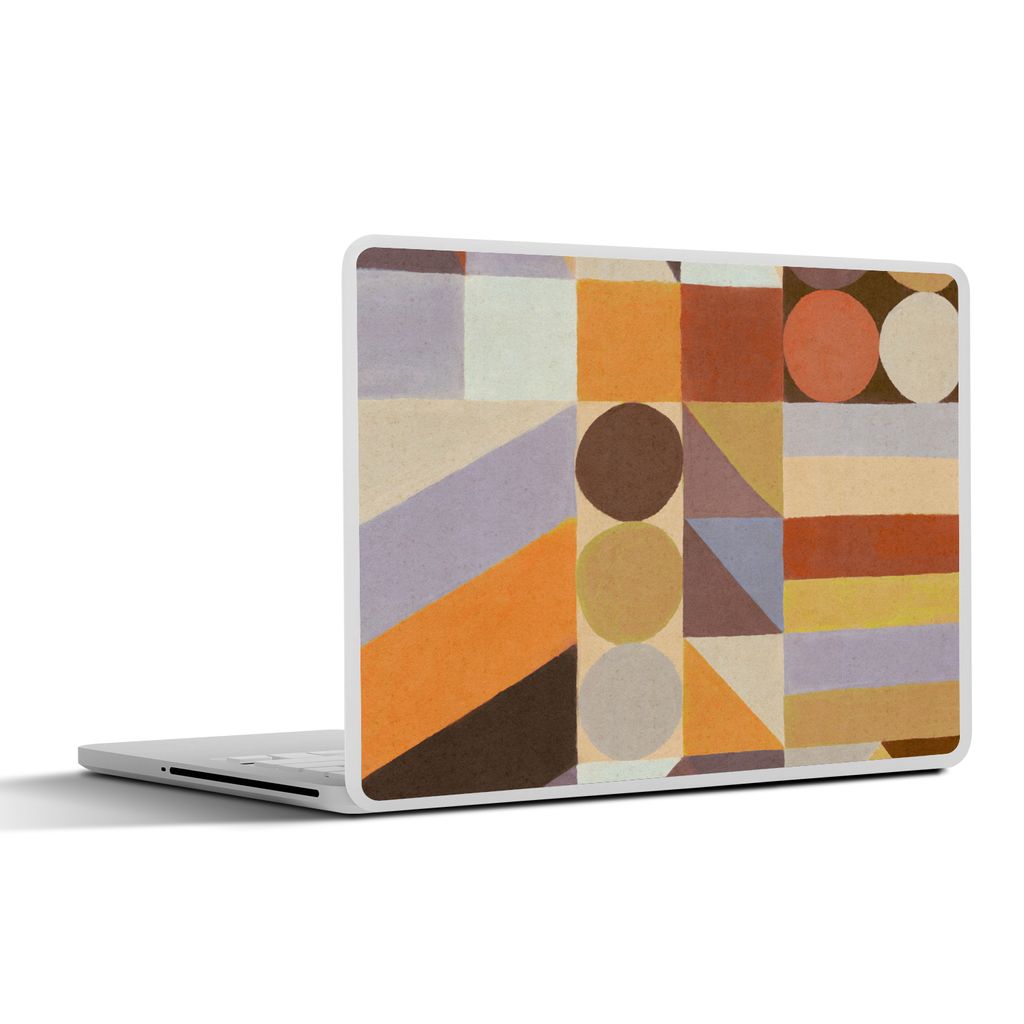 MuchoWow Laptop Aufkleber Sticker Cover Geometrie - Formen - Farben - Pastell 30x22 cm - Laptop-Sticker