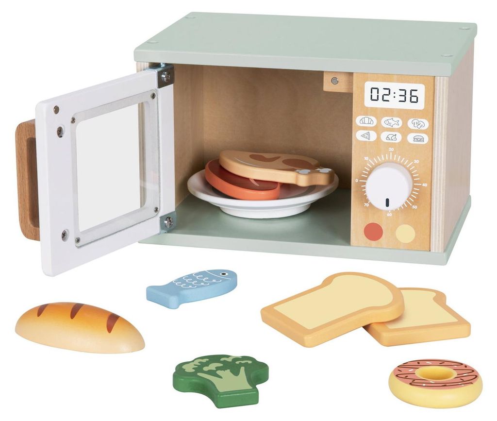 Tooky Toy Mikrowellen-Lebensmittelset aus Holz Produktbild 
