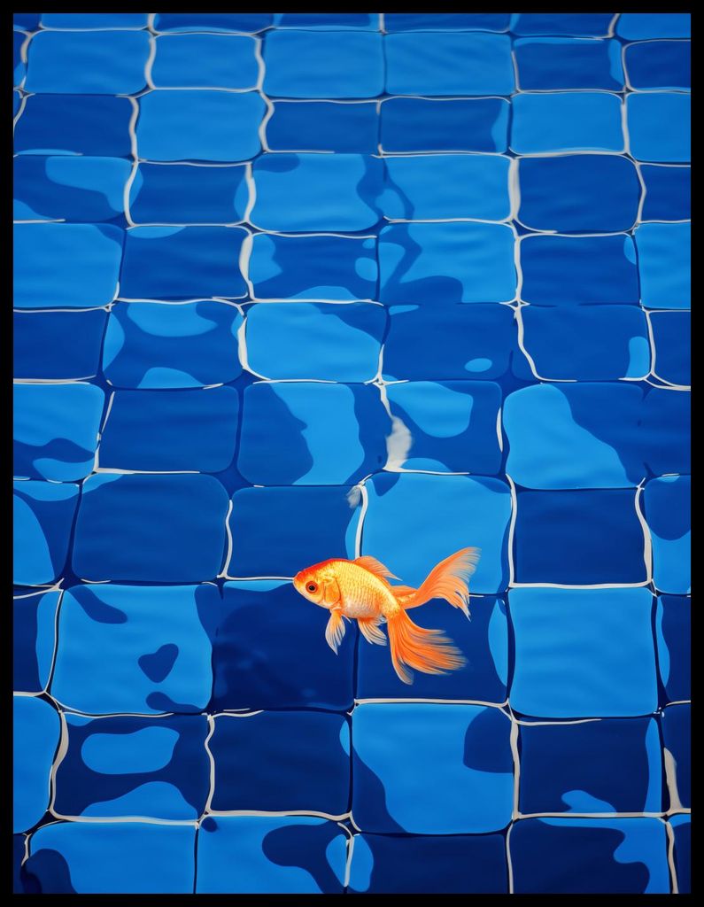Plakat 50x65cm Goldene Einsamkeit In Fischhaut