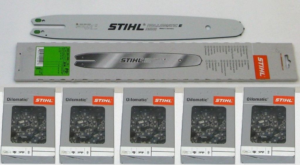 STIHL Schiene 35cm 3/8"P/1,3 Rollomatic 3005 000 4809+3x Stihl Vollmeißelkette 