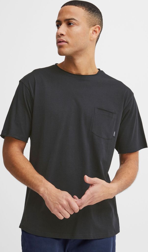 11 Project PREliah Tee Herren T-Shirt Kurzarm Shirt Basic mit Brusttasche Offene Kanten Casual Fit Hochwertige Baumwoll-Qualität