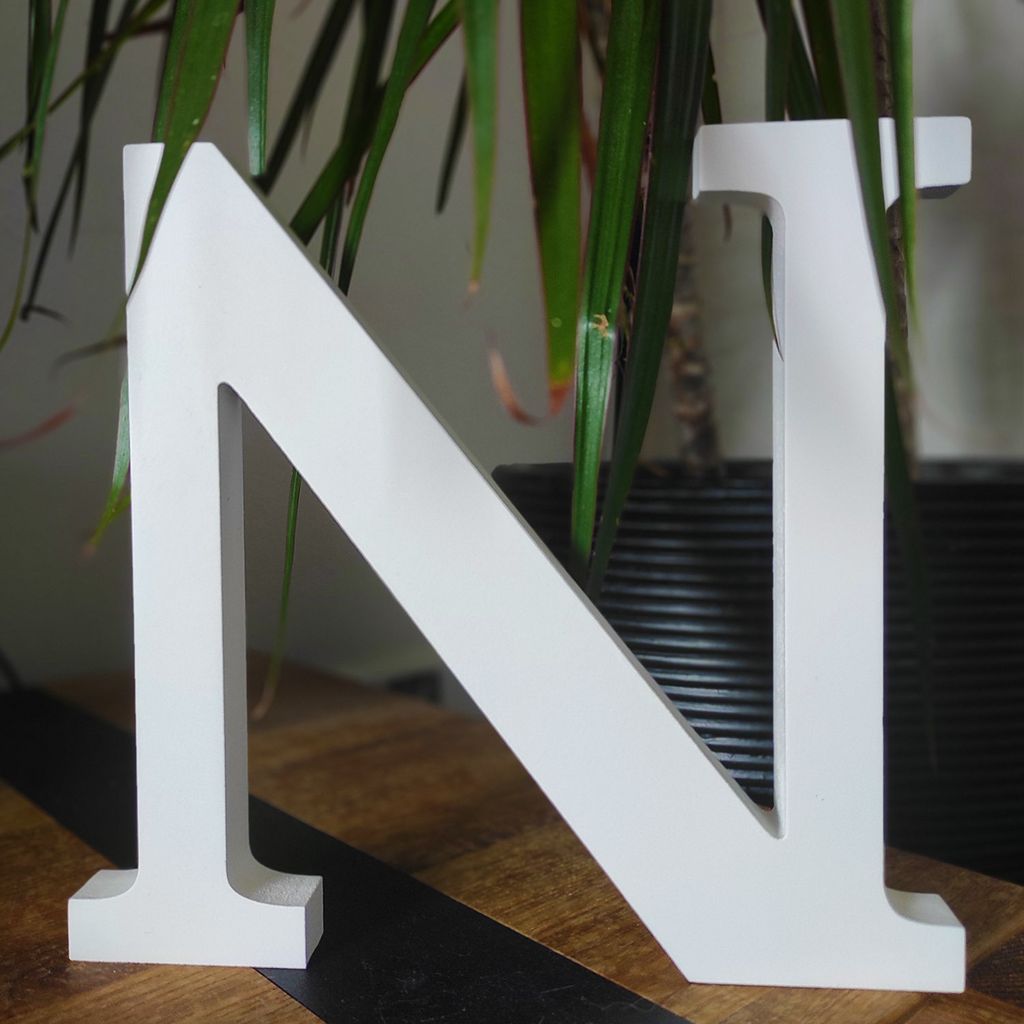 Holzbuchstabe weiß, ca. 20 cm, 1,8 cm Dicke, Buchstabe N Obrázek produktu 