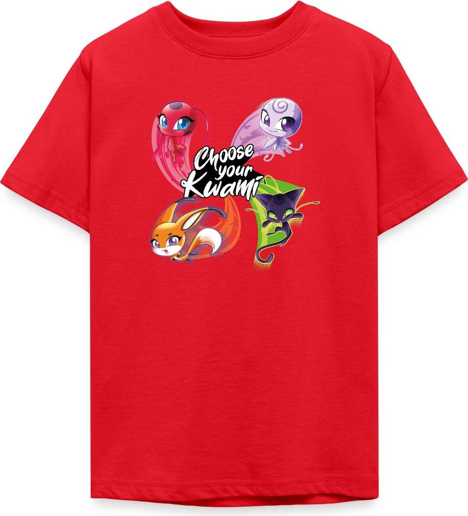 Spreadshirt Miraculous Choose Your Kwami Teenager T-Shirt, 152/164 (12-14 Jahre), Rot