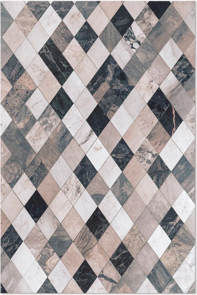 Steinmosaik Rhombus dekorative Fliesen – Vinyl Fußmatte – 150x225 cm – Rutschfest, Pflegeleicht & Langlebig