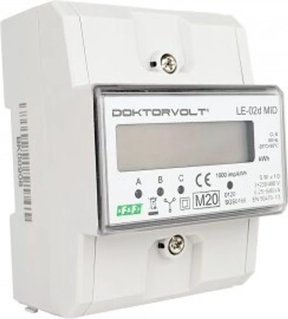 Compteur électrique triphasé MID LE-02D F&F 80A rail DIN 3 phases