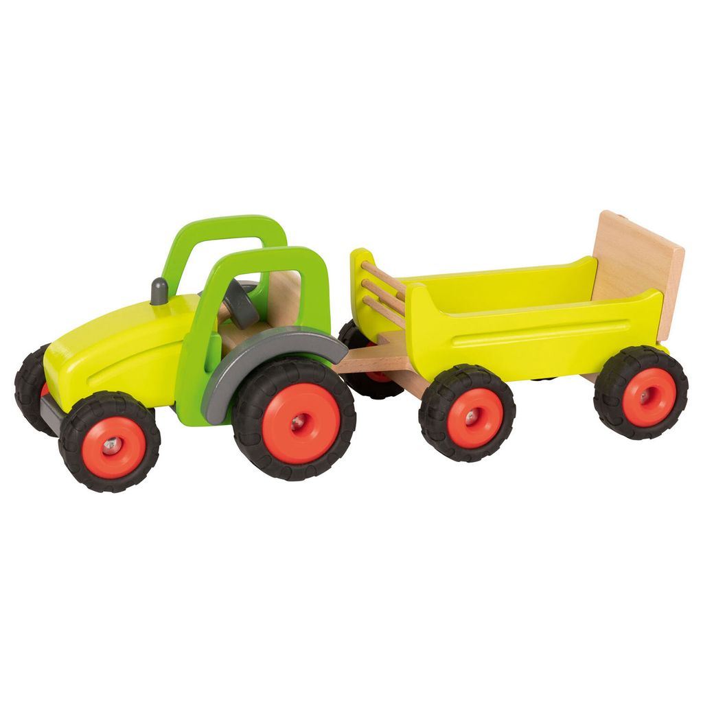 Goki Houten Tractor met Trailer Image du produit 