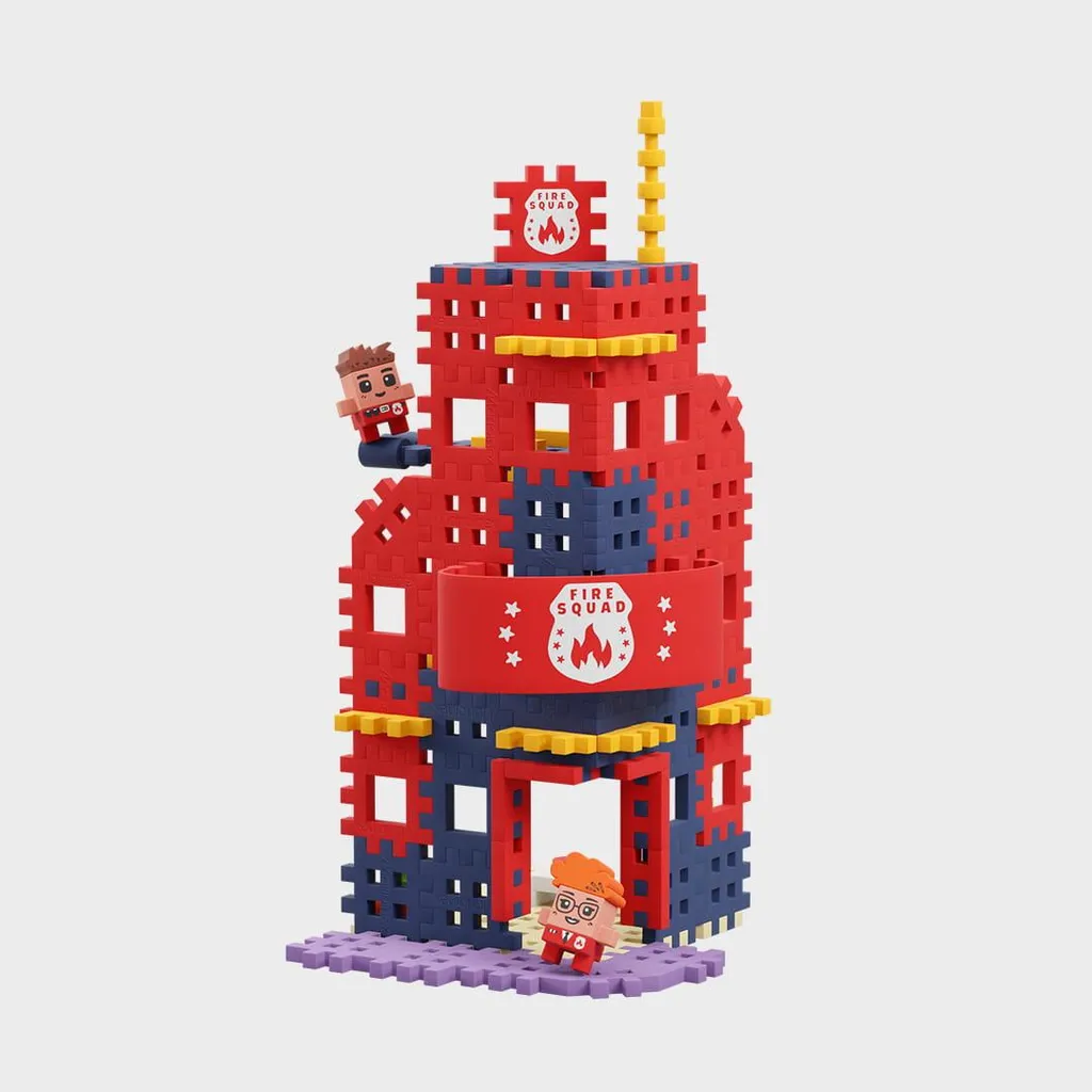 Jeu de Construction Caserne de Pompiers en Mini Waffle Souples 280 pcs - 5