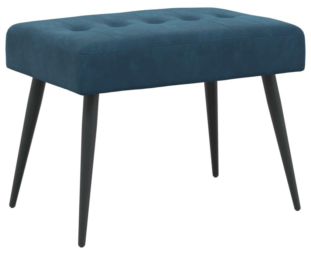 Banc vidaXL à capitonnage, bleu, 60 x 40 x 45 cm, velours Image du produit 