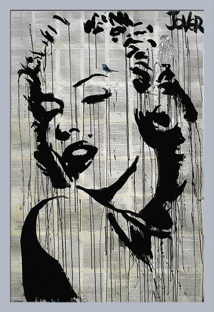 Poster Marilyn Loui Jover con Cornice Argento - Offerta Arredo - 1