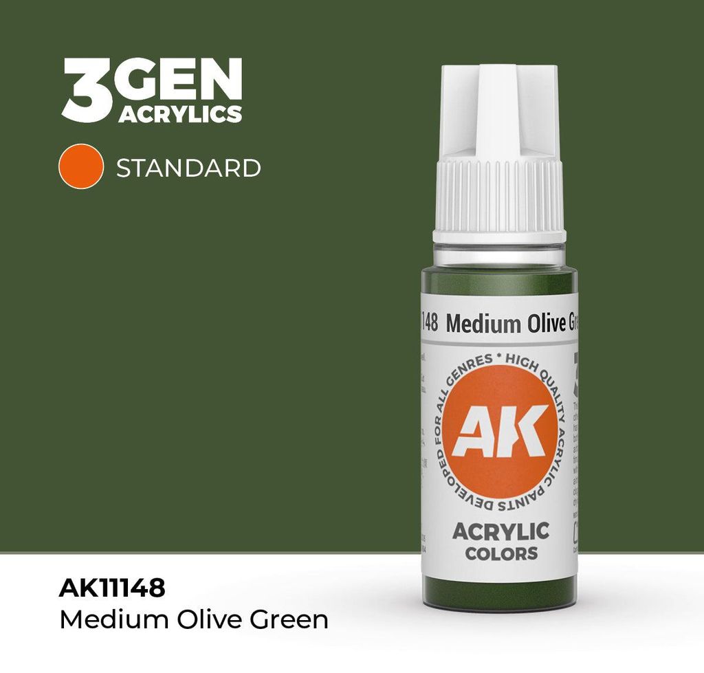 AK Interactive AK11148 - Medium Olive Green 17ml - Neu