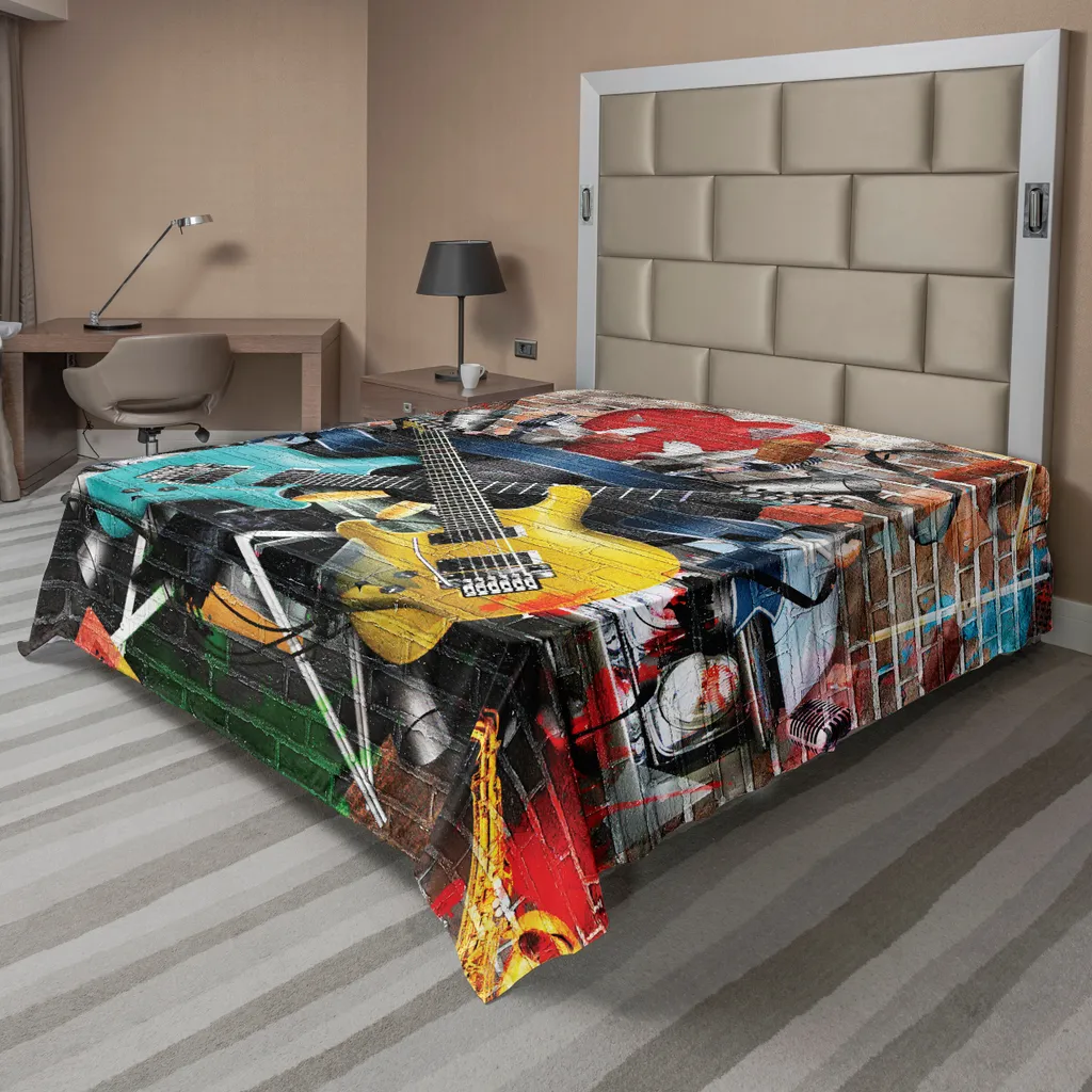Drap plat décoratif 275x260 cm motif instruments musique classique