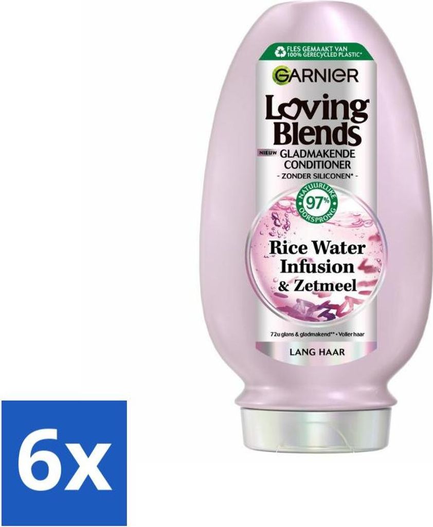 Garnier – Loving Blends Rice Water Infusion – Spülung – Glanz & Weichheit – Langes Haar – 250 ml - Vorteilspack - 6 Stücke