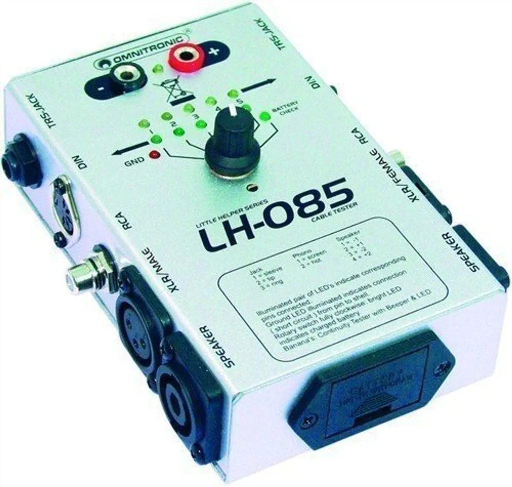 Omnitronic LH-085 Testeur de Câbles Multi-Format 10355085 Polyvalent