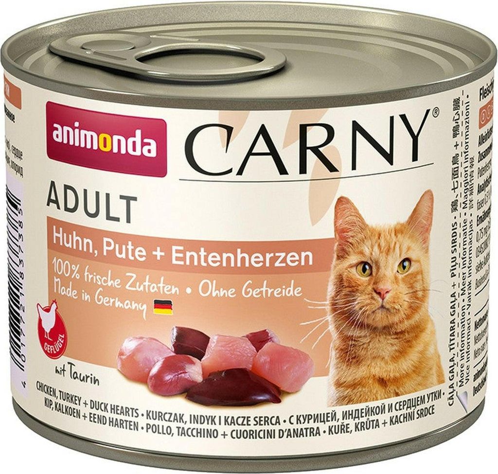 Animonda Carny Adult Huhn, Pute & Entenherzen 200gx6