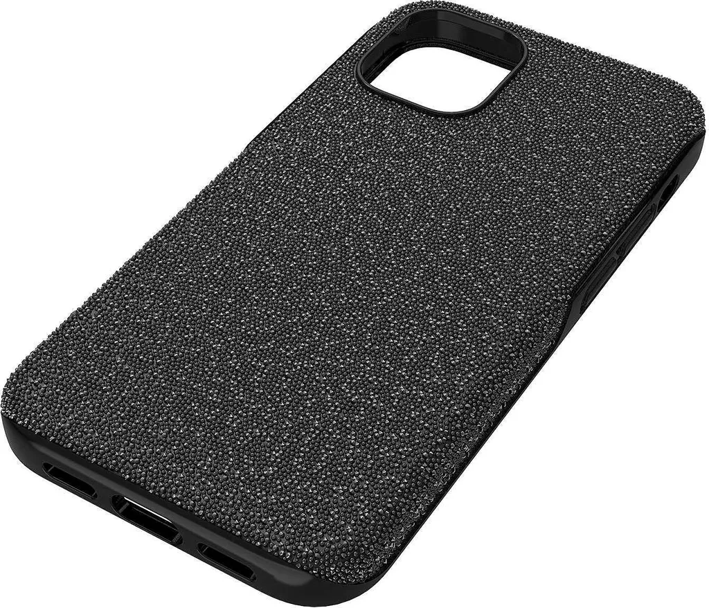 Coque iPhone 12 mini Swarovski Noire à Cristaux, Style Chic High