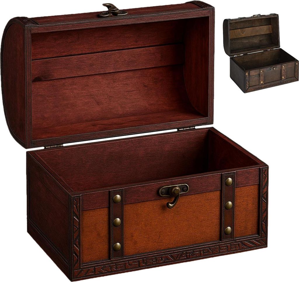 Schatzkiste Holztruhe Schatztruhe aus Holz mit oder ohne Kunstleder in versch. Größen