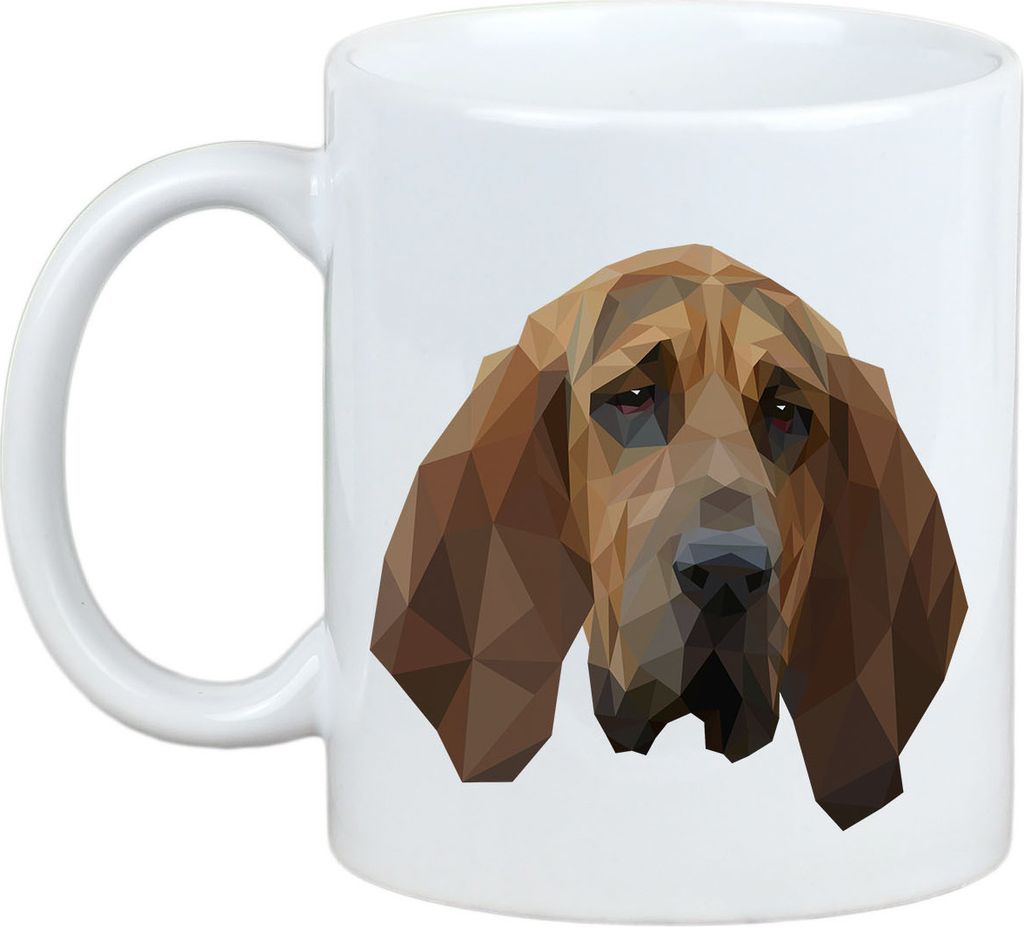 Bluthund, Bloodhound, Chien de St Hubert - Becher mit einem Bild und dem Schriftzug geometrischer Hund Art-Dog