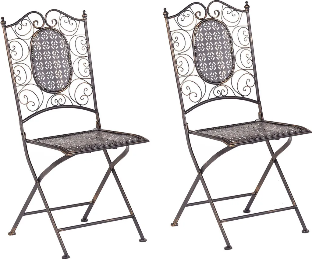 Chaises de jardin Bormio Lumarko en métal noir - Structure résistante