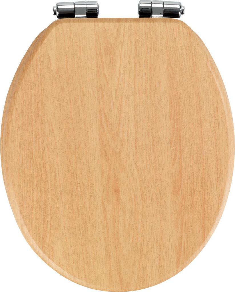 WENKO WC SITZ BUCHE NATUR Absenkautomatik Brillen Toiletten Deckel MDF Design