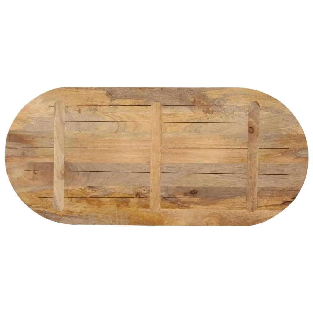 SYFAX™ Piano Tavolo 100x50x3,8 cm Ovale in Legno Massello di Mango - 3