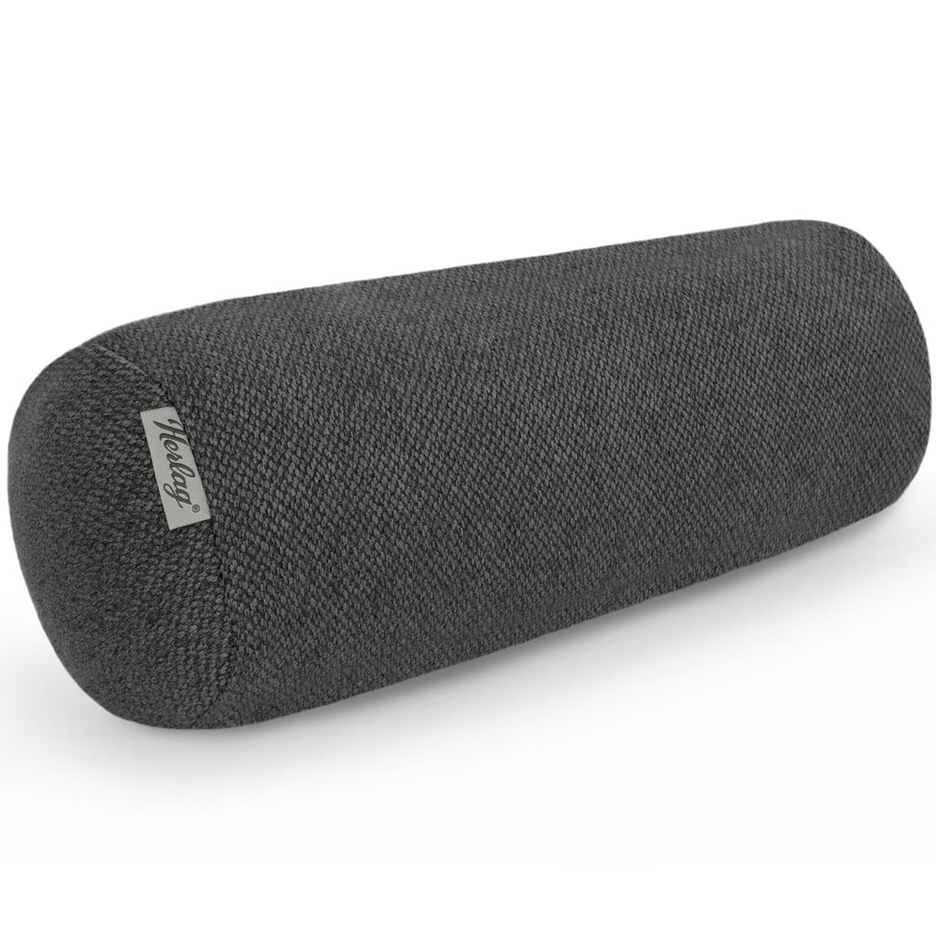 Herlag Kissenrolle LUXE 65x20 cm – vielseitige Nackenrolle, Seitenschläferkissen & Dekokissen, Anthrazit