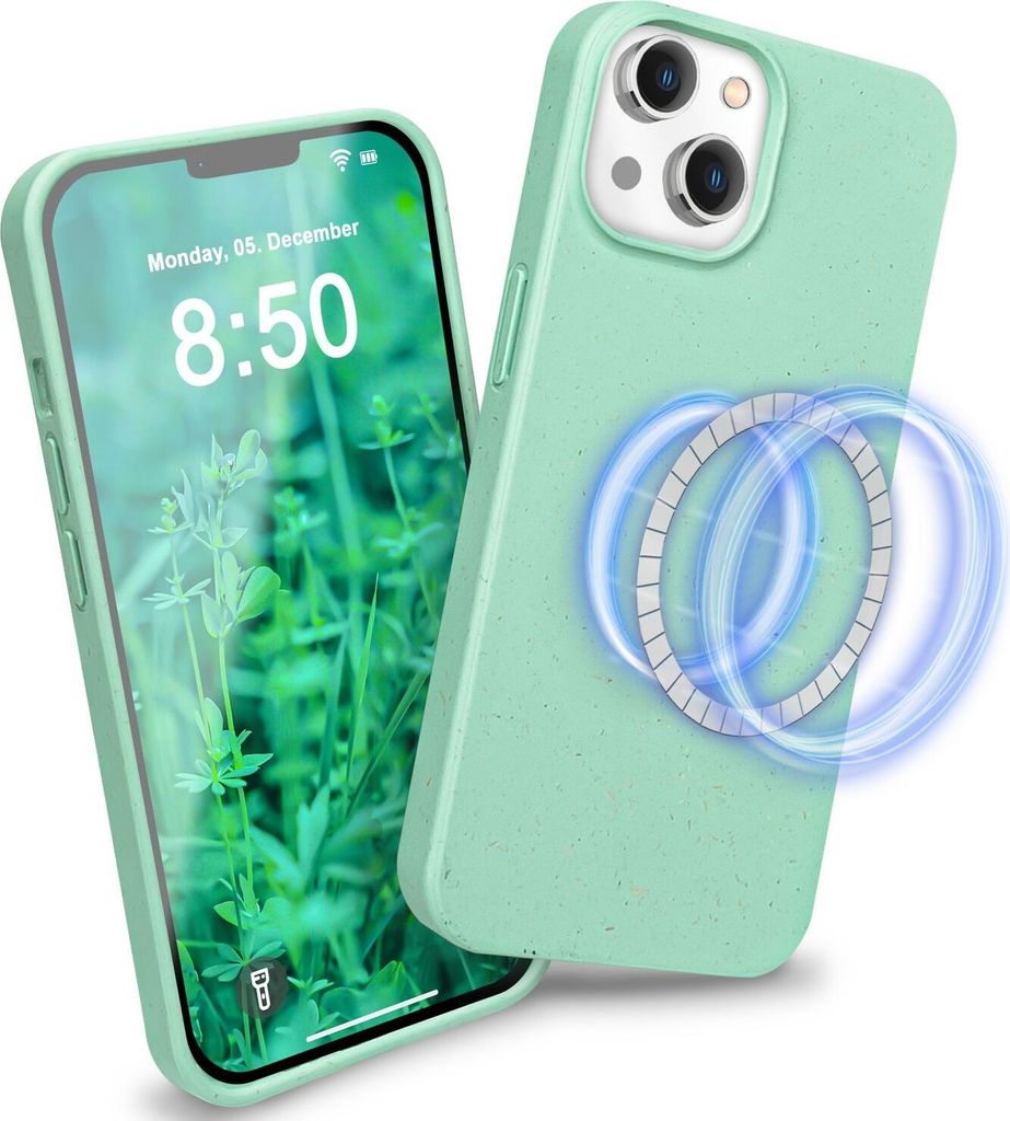 Hülle mit MagSafe für iPhone 14 Plus, Nachhaltig Öko Case Umweltfreundlich Türkis