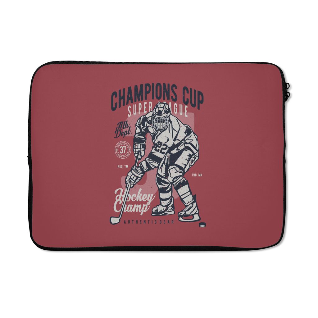 MuchoWow Laptop Hülle 14 ZollEishockey-Schlittschuhe - Sport - Vintage Laptoptasche - Laptoptasche - Stoßsicher - Schutzhaube