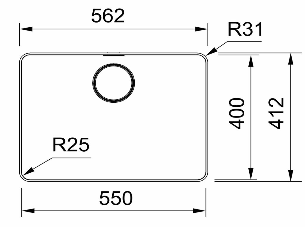 Franke Mythos Flächenbündig Edelstahlspüle MYX 210-55 Druckknopf Edelstahl ab 60 cm 127.0625.054 - inkl.